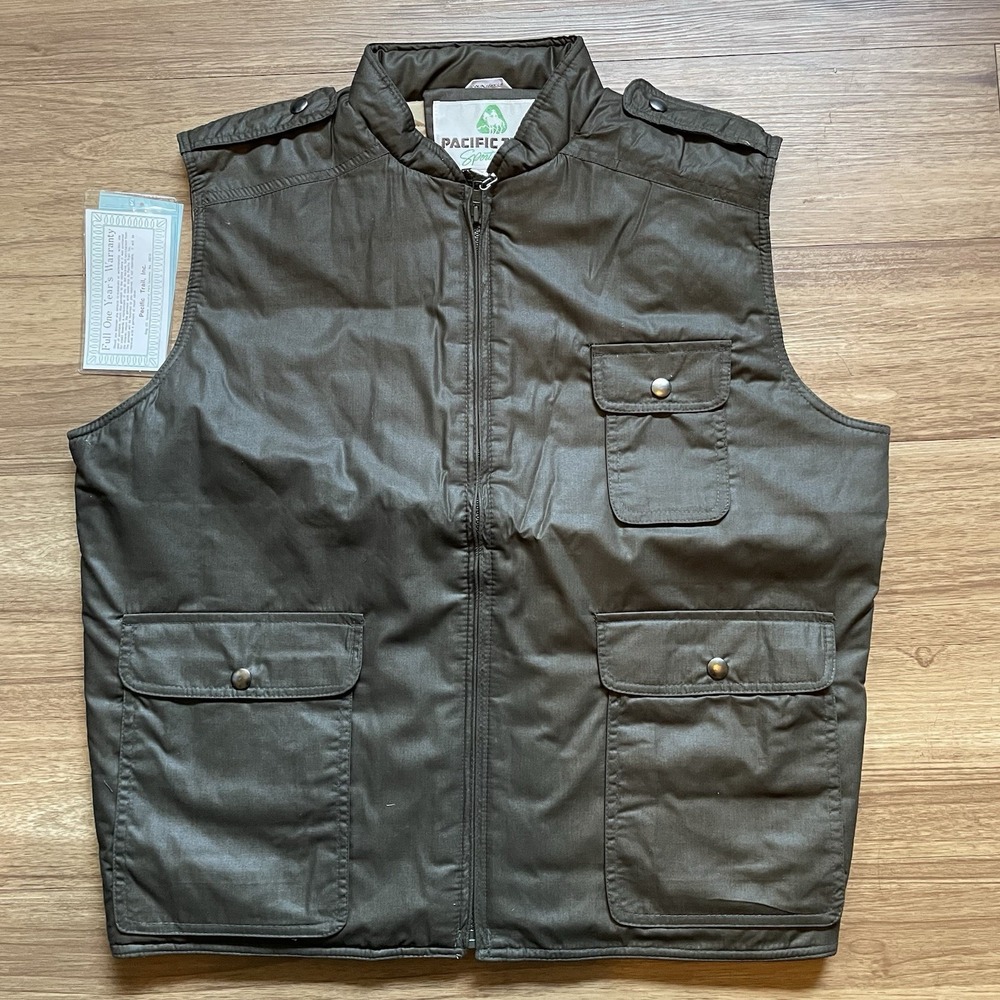 Vtg Style Pacific Trail Sportswear Vest Large  Brown Quilted Western
